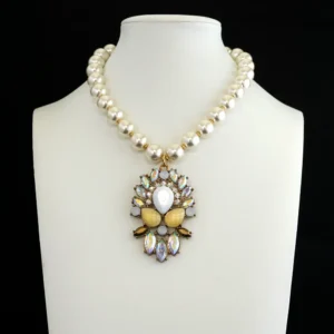 vintage necklace with substantial 16mm champagne glass pearls