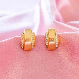 elegant gold-tone clip-on earrings