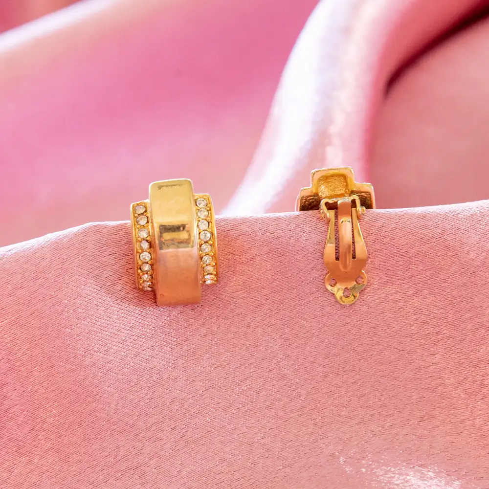 elegant gold-tone clip-on earrings