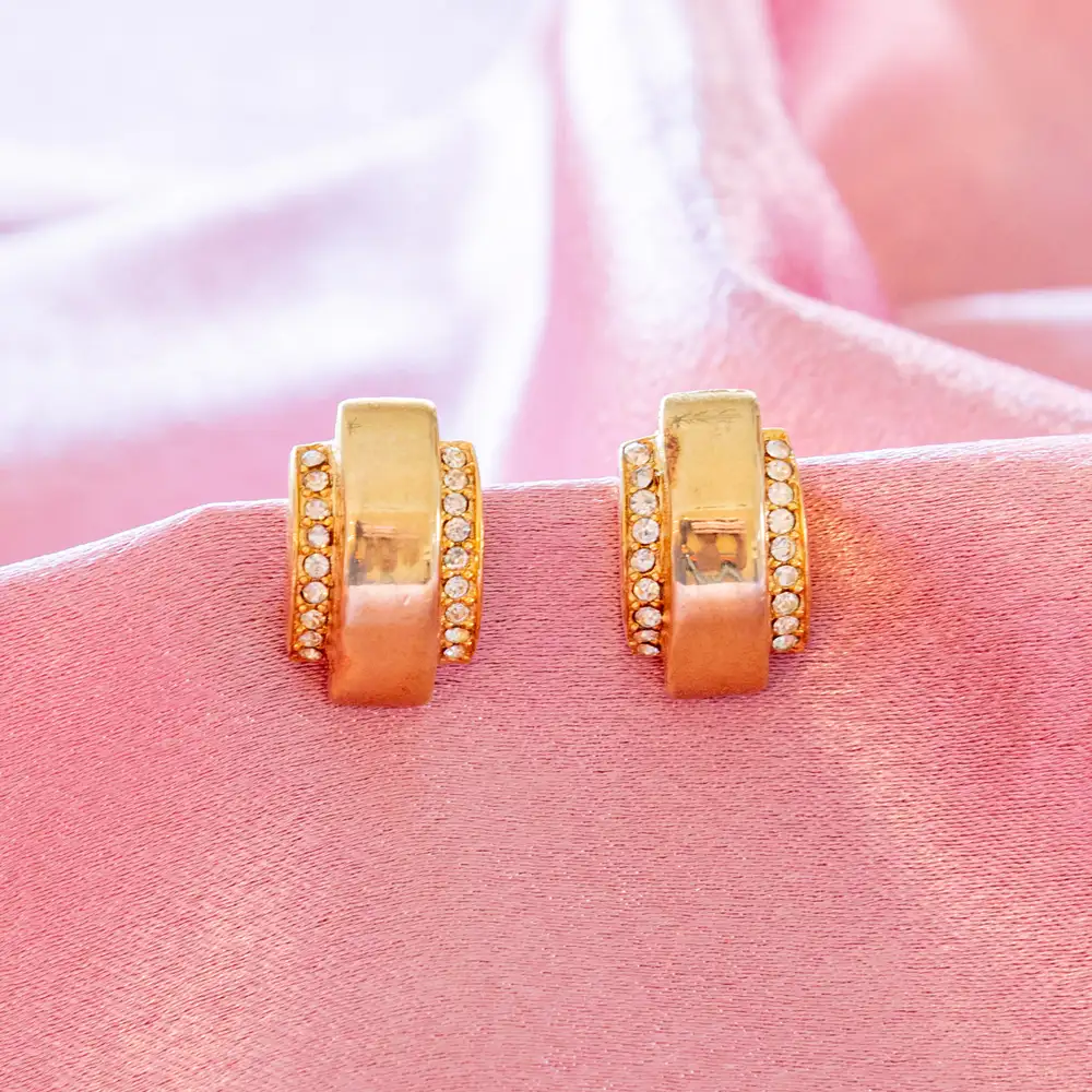 elegant gold-tone clip-on earrings