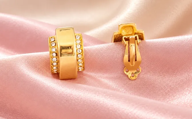 elegant gold-tone clip-on earrings